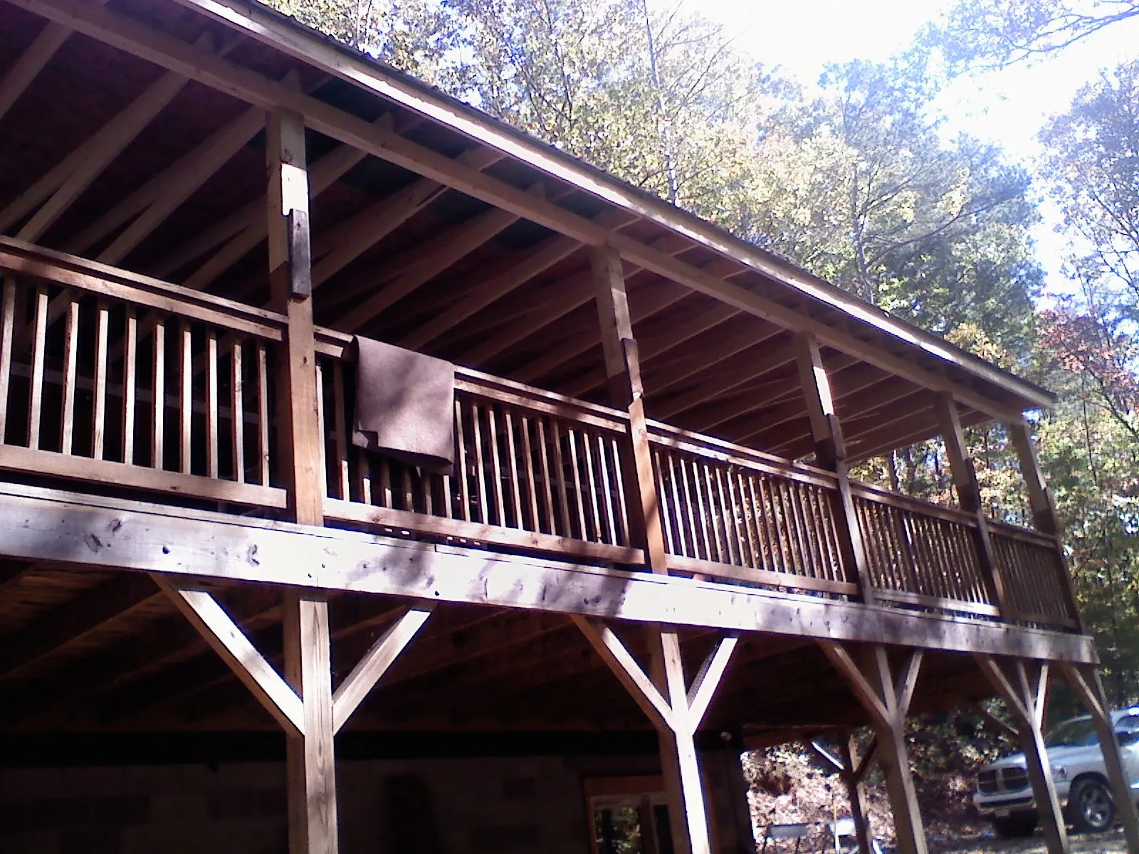 Timber framing under a new elevated porch and deck — Roof Leak Repair in Whitehouse Station by Roofing Brothers